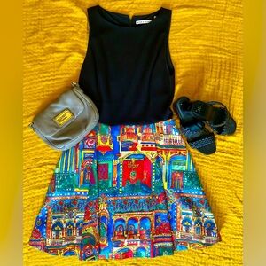 Alice + Olivia fit and flare black cocktail dress. Size 6